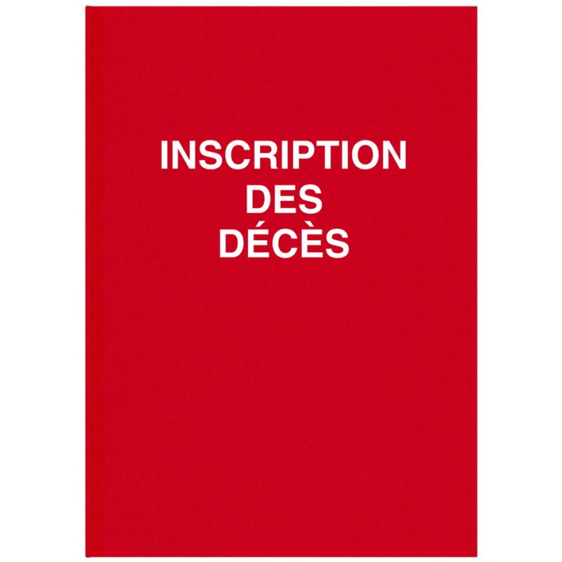 ELVE registre de décès, 320 × 250 mm, 100 pages, couverture toile